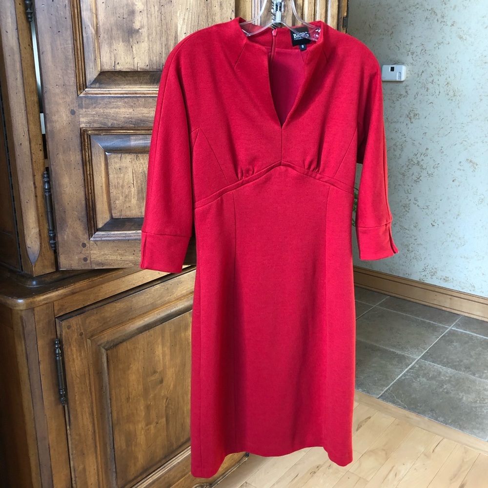 Bigio red designer half sleeve lined dress
